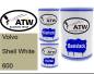 Preview: Volvo, Shell White, 600: 500ml Lackdose + 500ml Klarlack + 250ml Härter - Set, von ATW Autoteile West.